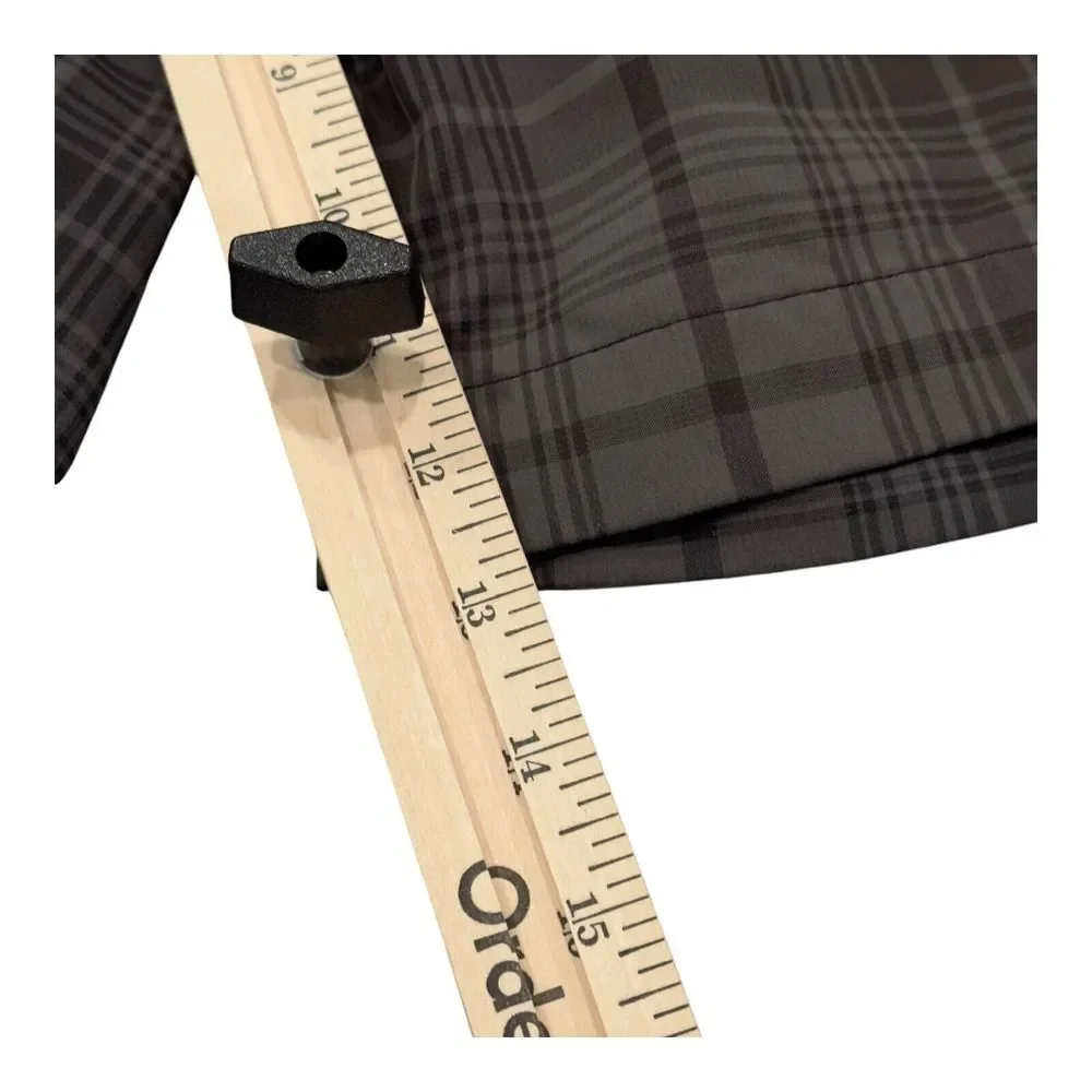 Nike Golf Tour Performance Dri-Fit Men's 38 Black‎ Gray Plaid Shorts Stretch